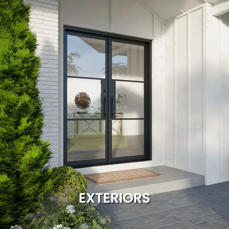 Exterior Doors Exterior Iron 3 lite door