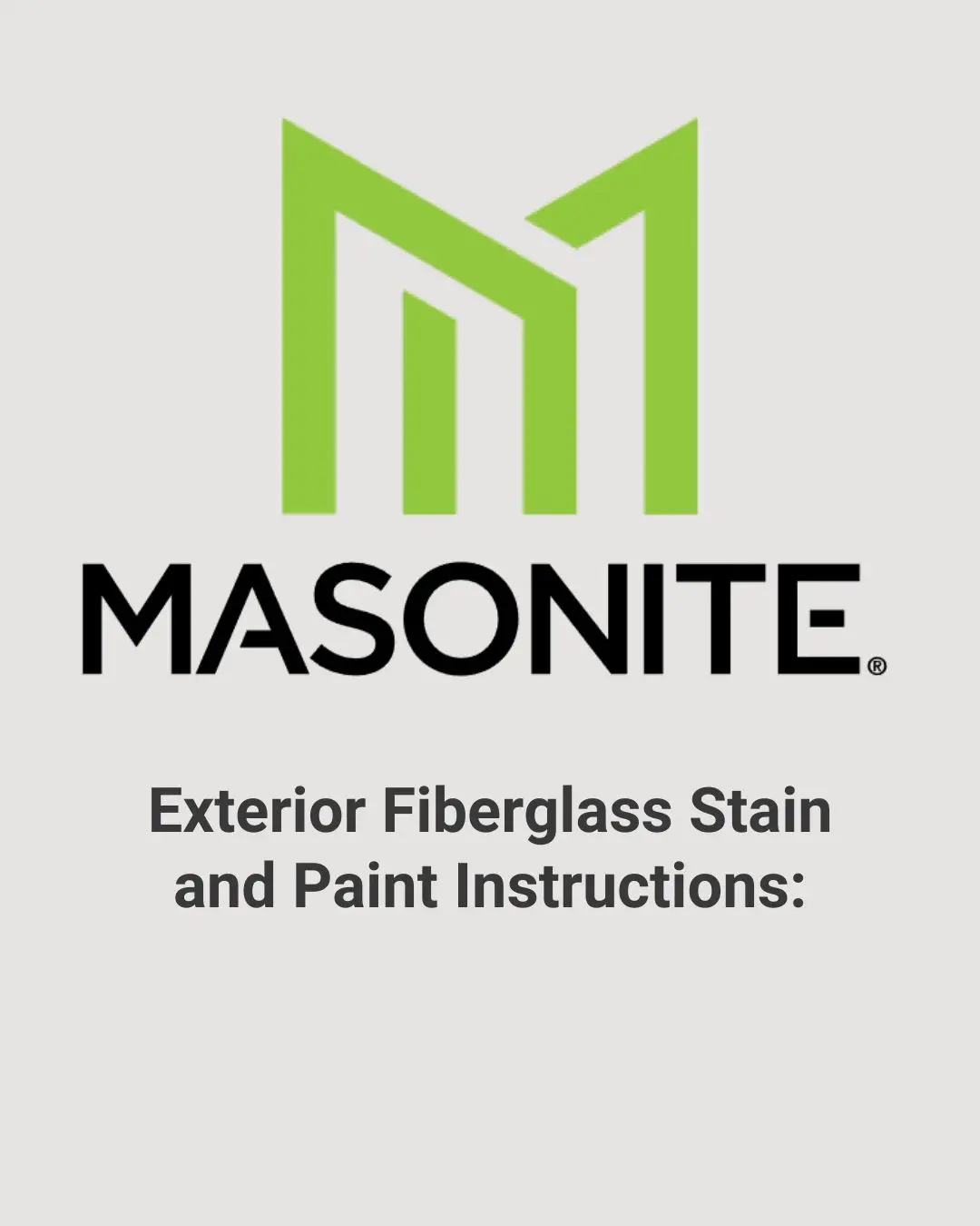 Exterior Fiberglass FI=inishing instruction