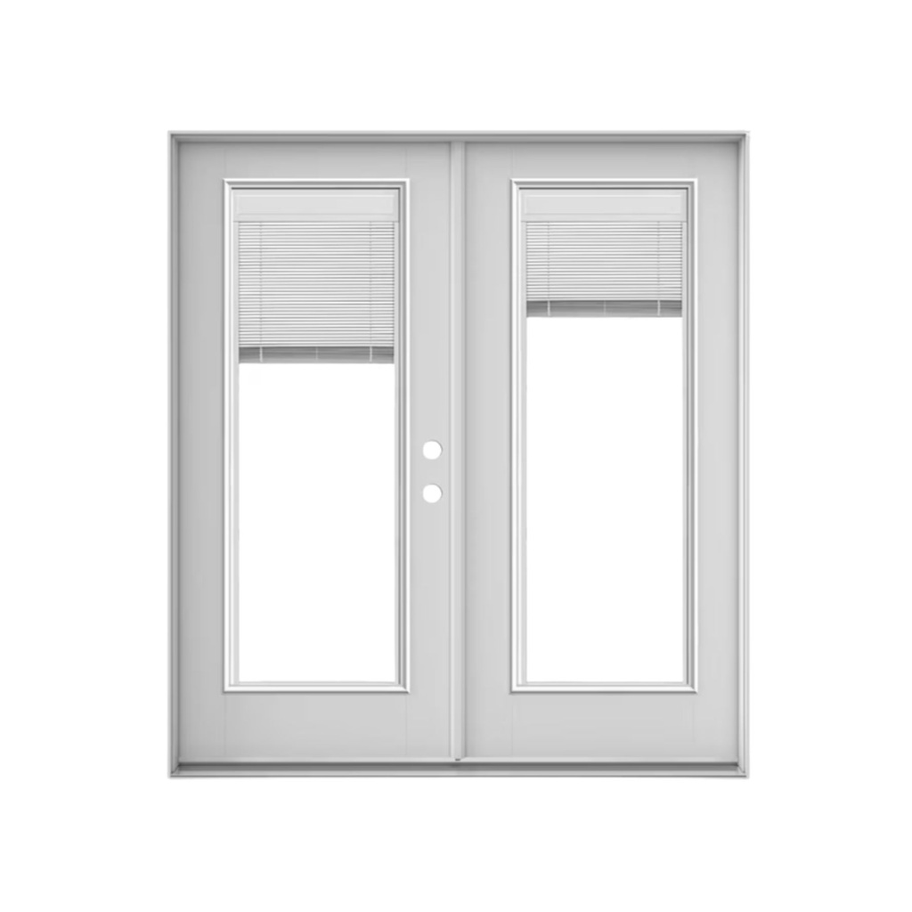 :EXTERIOR FIBERGLASS DBL FULL LITE WITH BLINDS WHITE LH 2'6 x 6'8" **1082L**DBL**