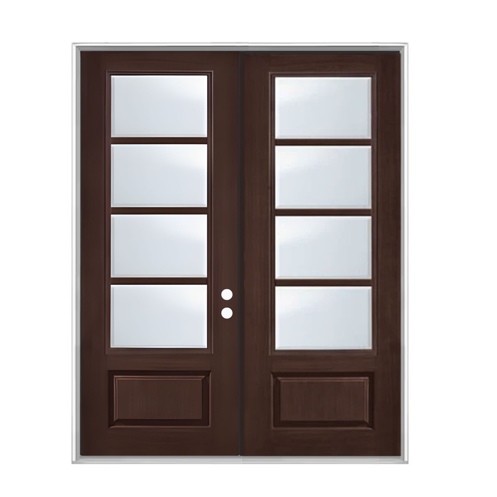 EXTERIOR DOOR:EXTERIOR FIBERGLASS WITH 8 FLUSH GLAZE 717# STAIN LH 3'0 x 8'0" **1085L**DBL 72x96