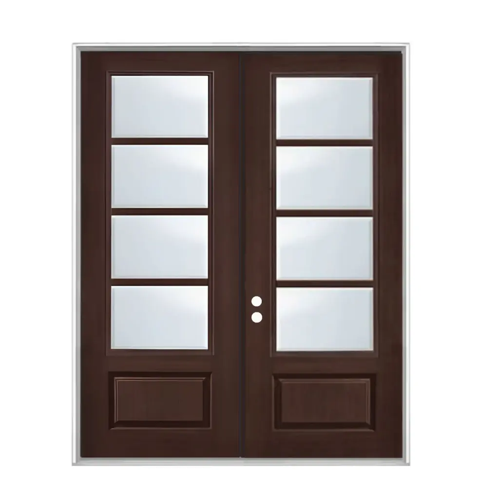 EXTERIOR DOOR:EXTERIOR FIBERGLASS WITH 8 FLUSH GLAZE 717# STAIN RH 3'0 x 8'0" **1085R**DBL 72x96