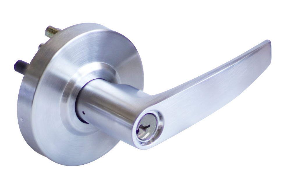 PHG HARDWARE:EL500CT26D Exit Device EL5 Series Lever Trim 500EL-CT Entrance Key In Lever Trim (F08), US26D - SC4