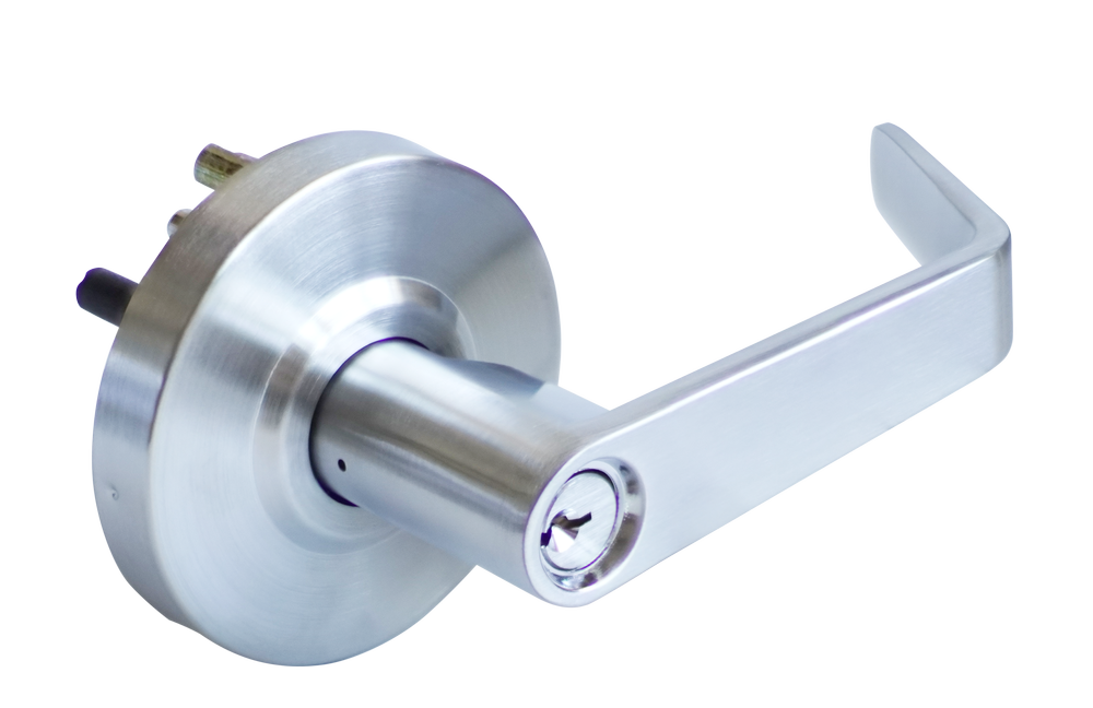 PHG HARDWARE:EL504CT26D Exit Device EL5 Series Lever Trim 504EL-CT Storeroom Key In Lever Trim (F09), US26D - SC4