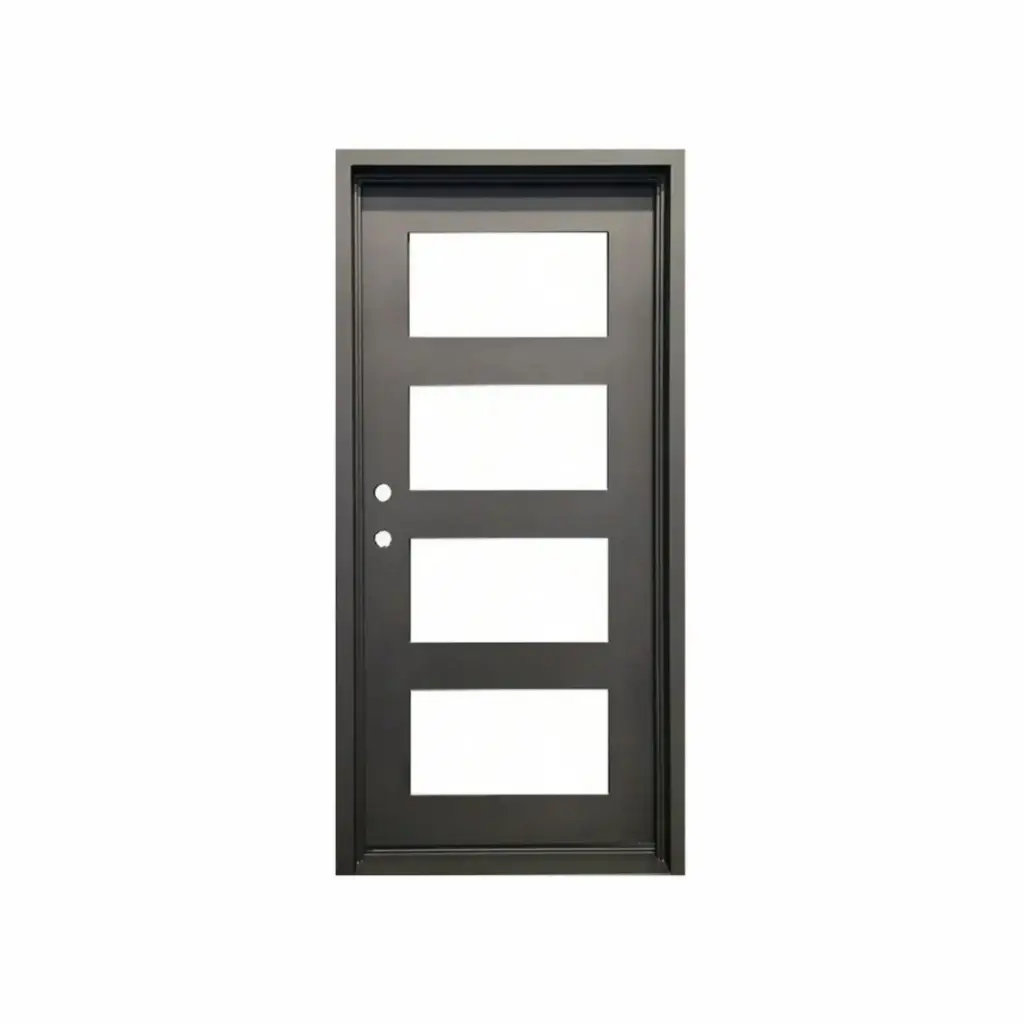 IRON DOOR - 3 ft. x 6 ft 8 in. 4 Lite Exterior Wrought Iron Door low e - IRON5800RH
