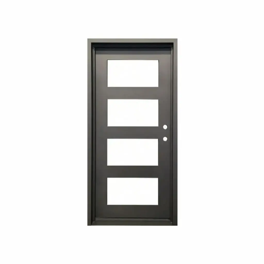 IRON DOOR - 3 ft. x 6 ft 8 in. 4 Lite Exterior Wrought Iron Door low e - IRON5800LH