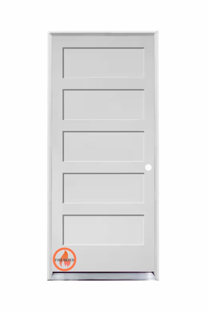 HG5PSH2880LH -- 5 Panel Shaker House to Garage 2'8" x 8'0" LEFT