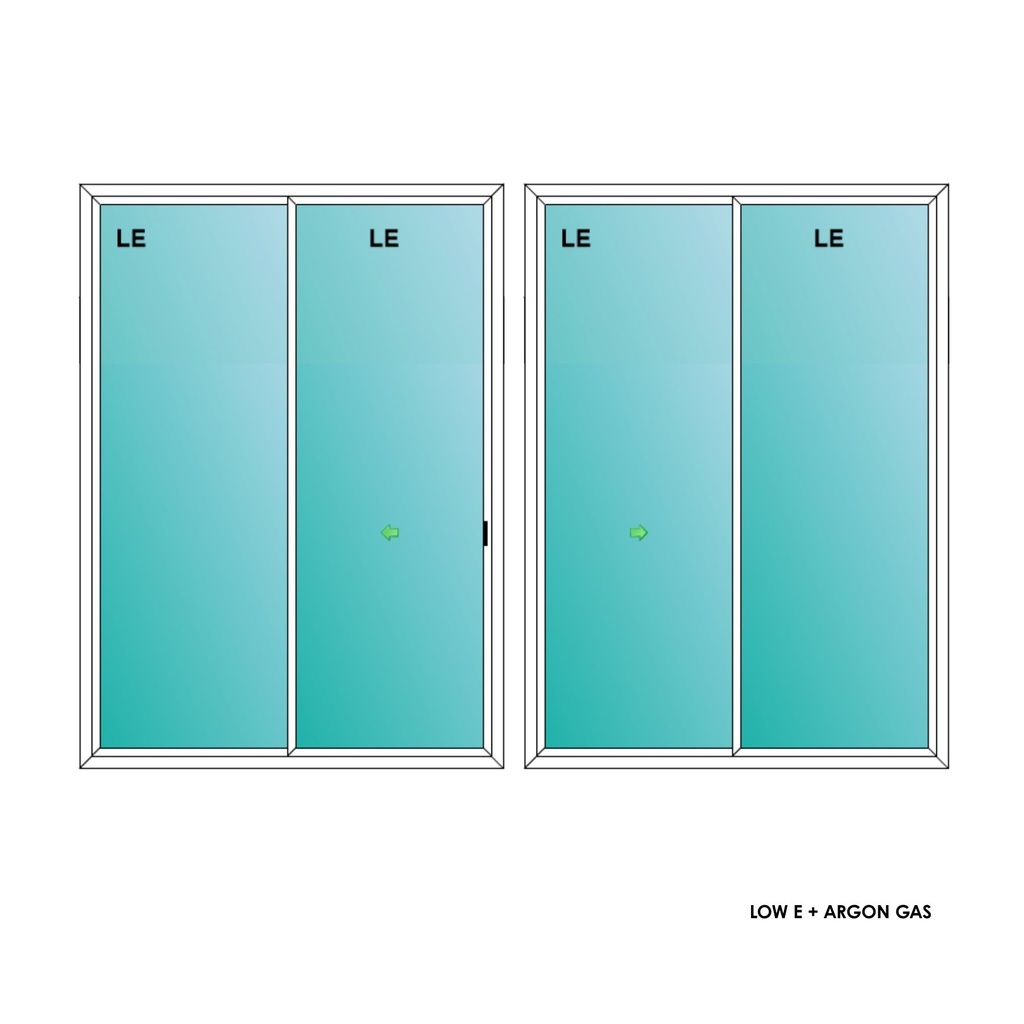 ELEVATE WINDOWS:6080 SLIDING PATIO DOOR 72X96