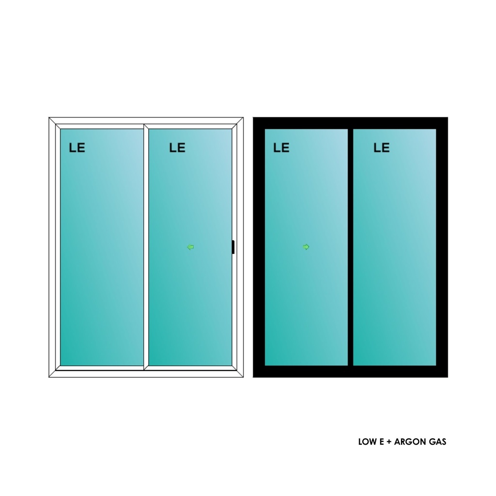 ELEVATE WINDOWS:5068 SLIDING PATIO DOOR BLK 60x80