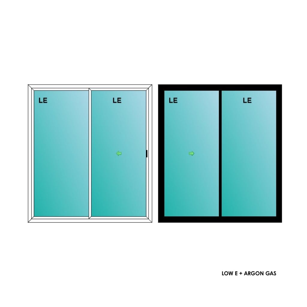 ELEVATE WINDOWS:6068 SLIDING PATIO DOOR BLK 72x80