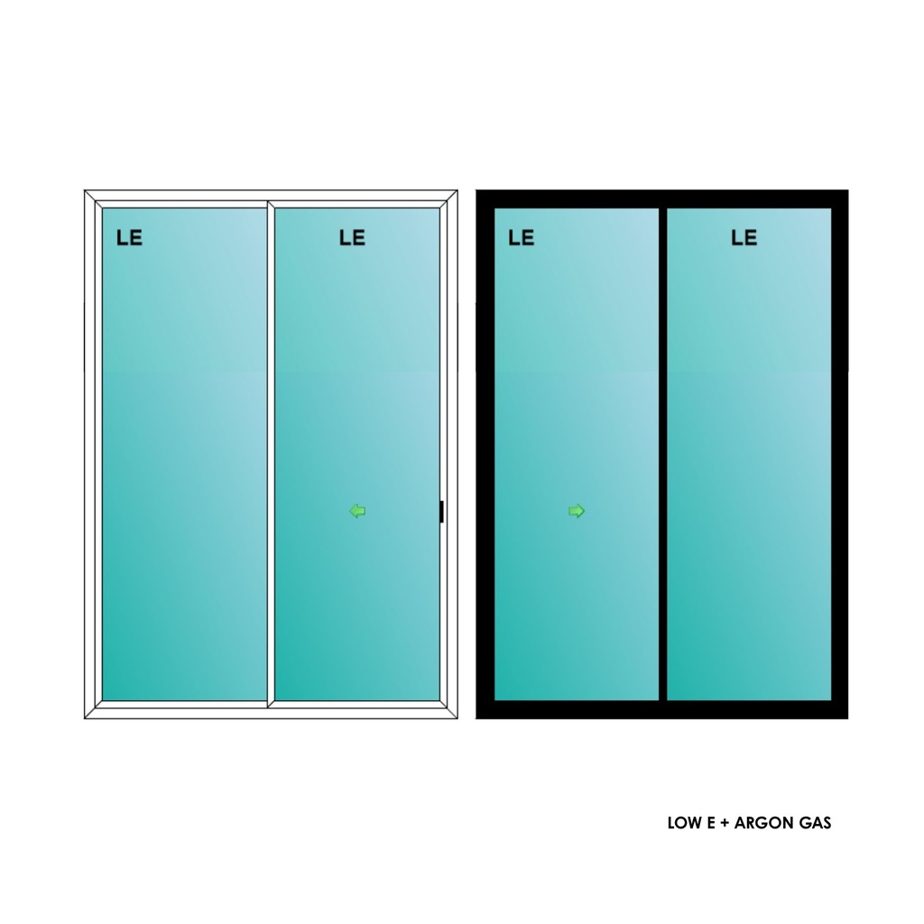 ELEVATE WINDOWS:6080 SLIDING PATIO DOOR BLK 72x96