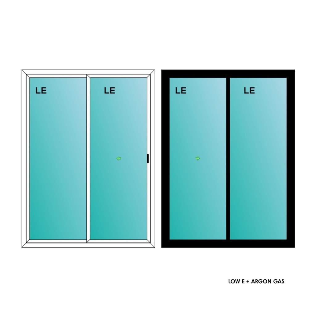 ELEVATE WINDOWS:8080 SLIDING PATIO DOOR BLK 96x96