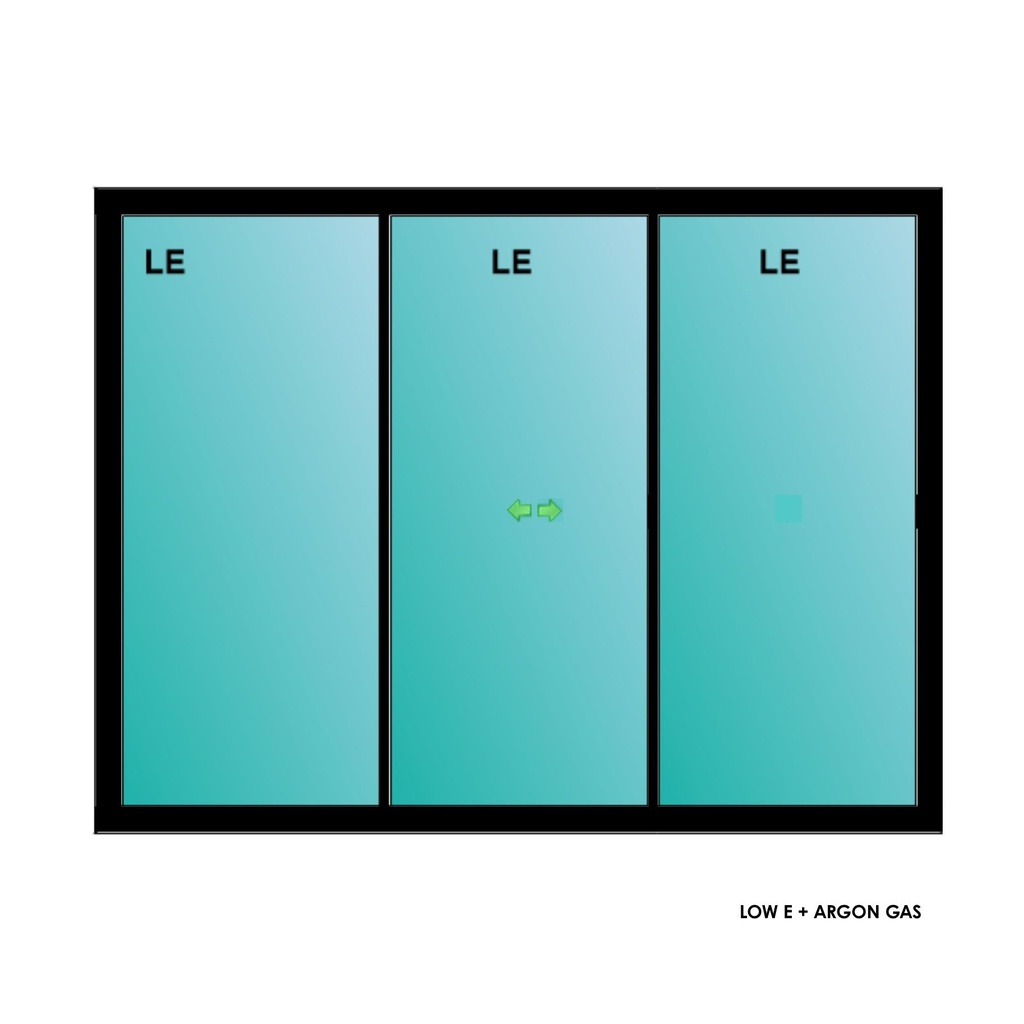 ELEVATE WINDOWS:9080 BLACK SLIDING PATIO DOOR 108X96