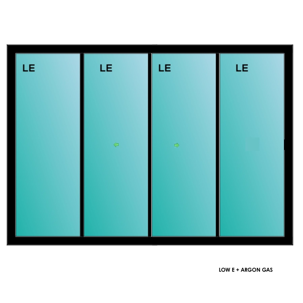 ELEVATE WINDOWS:12080 SLIDING PATIO DOOR BLK 144X96