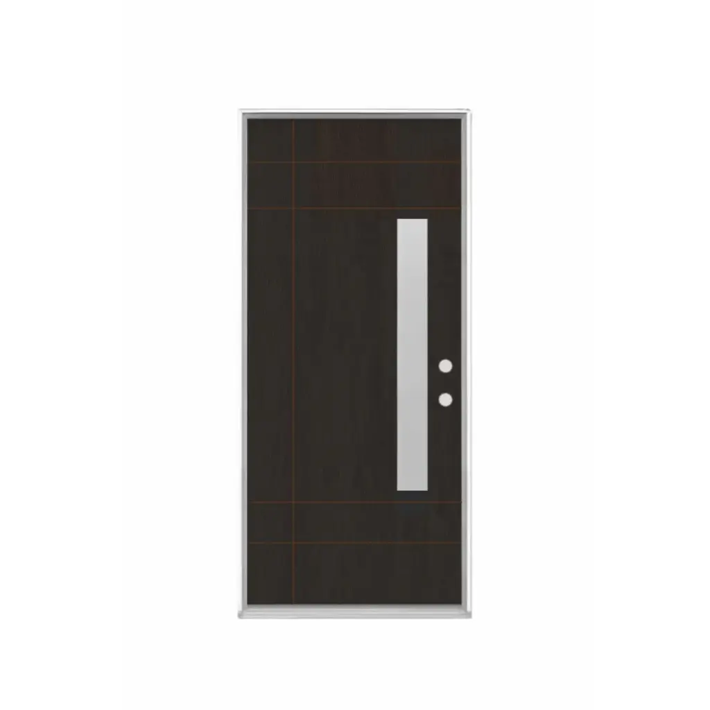 EXTERIOR DOOR:EXTERIOR FIBERGLASS BROWN DOOR WITH FLUSH GLAZED LH 3'0 x 8'0" **1031L-ST** STAIN