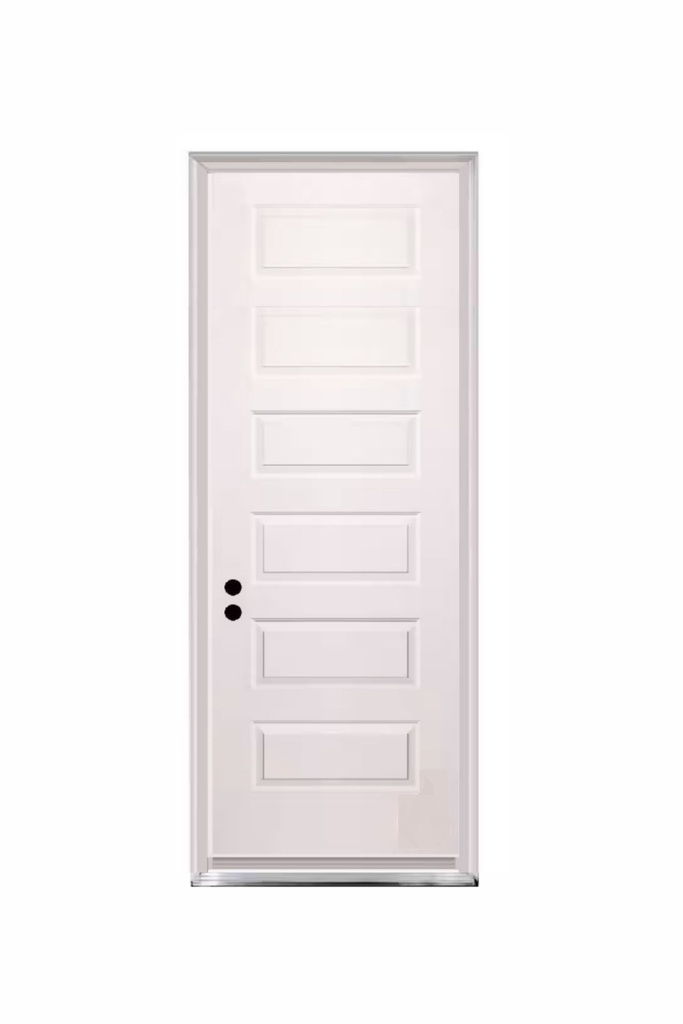 EXTERIOR DOOR:EXTERIOR FIBERGLASS RIVERSIDE WHITE PANELS DOOR RH 2'8" x 8'0" **1043R**