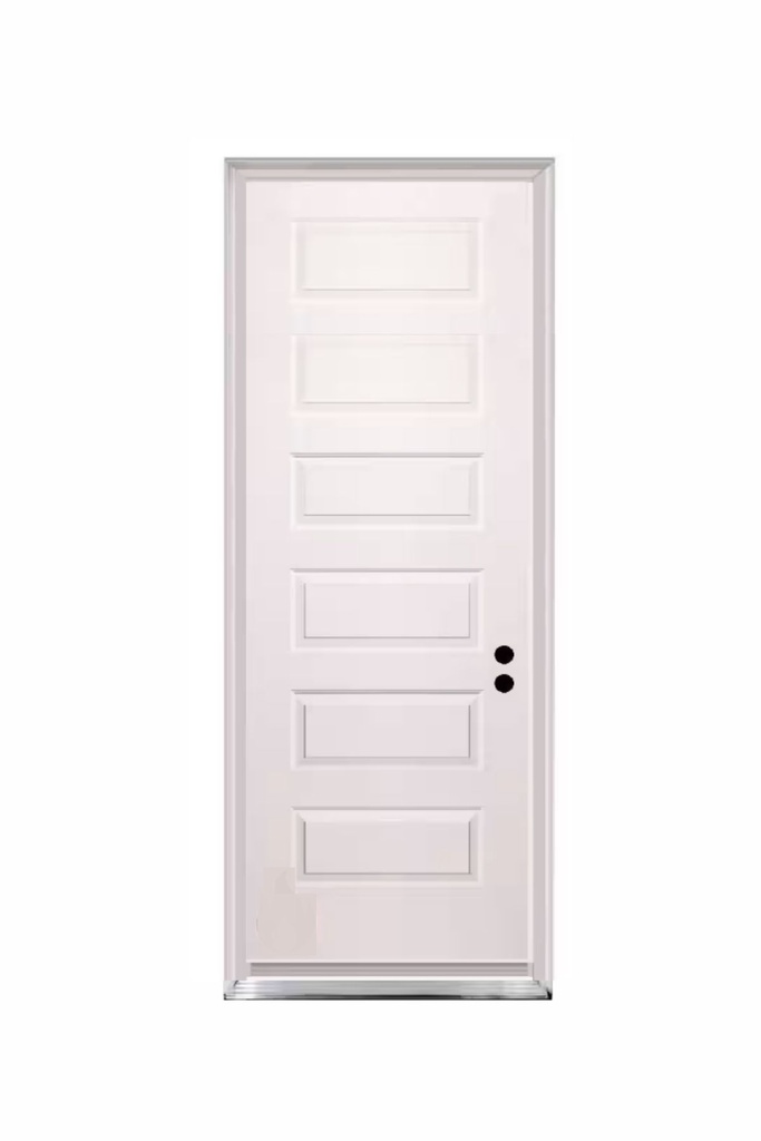EXTERIOR DOOR:EXTERIOR FIBERGLASS RIVERSIDE WHITE PANELS DOOR LH 2'8" x 8'0" **1043L**