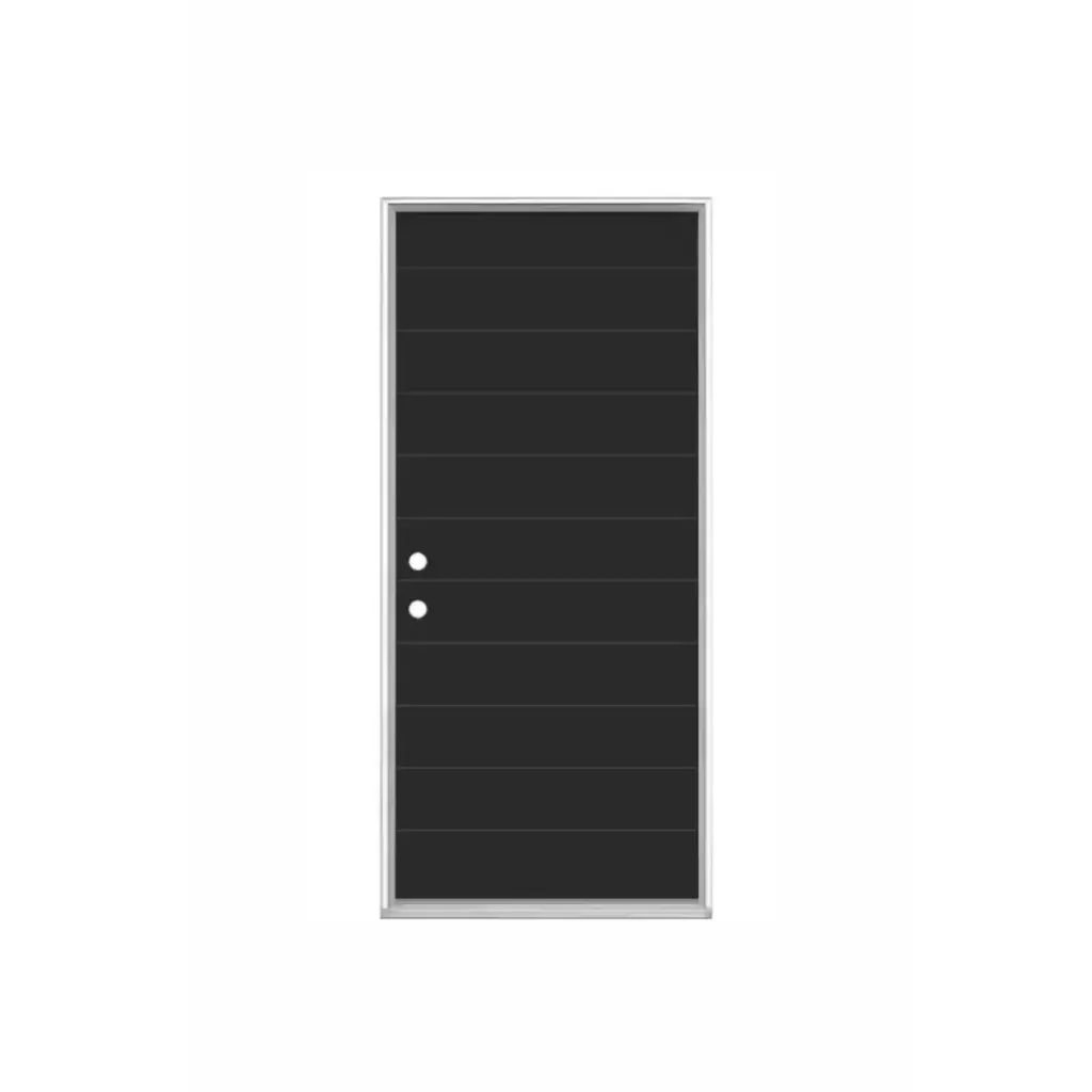 EXTERIOR DOOR:EXTERIOR FIBEASS WITH FLUSH GLAZED BLACK PAINTED 10 LINES RH 3'0 x 6'8" **1069R**