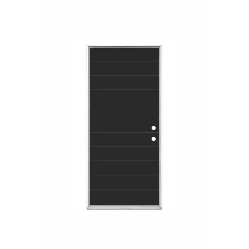 EXTERIOR DOOR:EXTERIOR FIBEASS WITH FLUSH GLAZED BLACK PAINTED 10 LINES LH 3'0 x 6'8" **1069L**