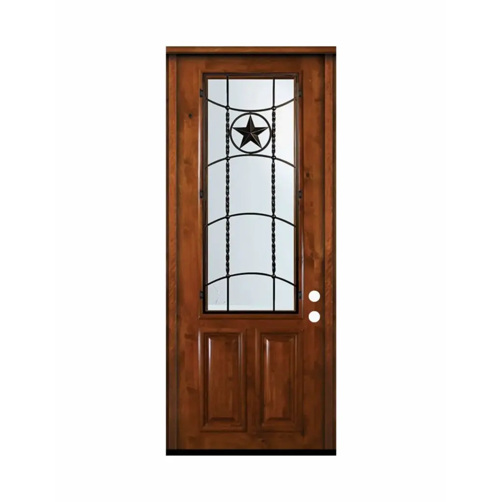 EXTERIOR DOOR:EXTERIOR FIBERGLASS BLACK DOOR #717 WITH GLASS LH 3'0 x 6'8" **1028L**