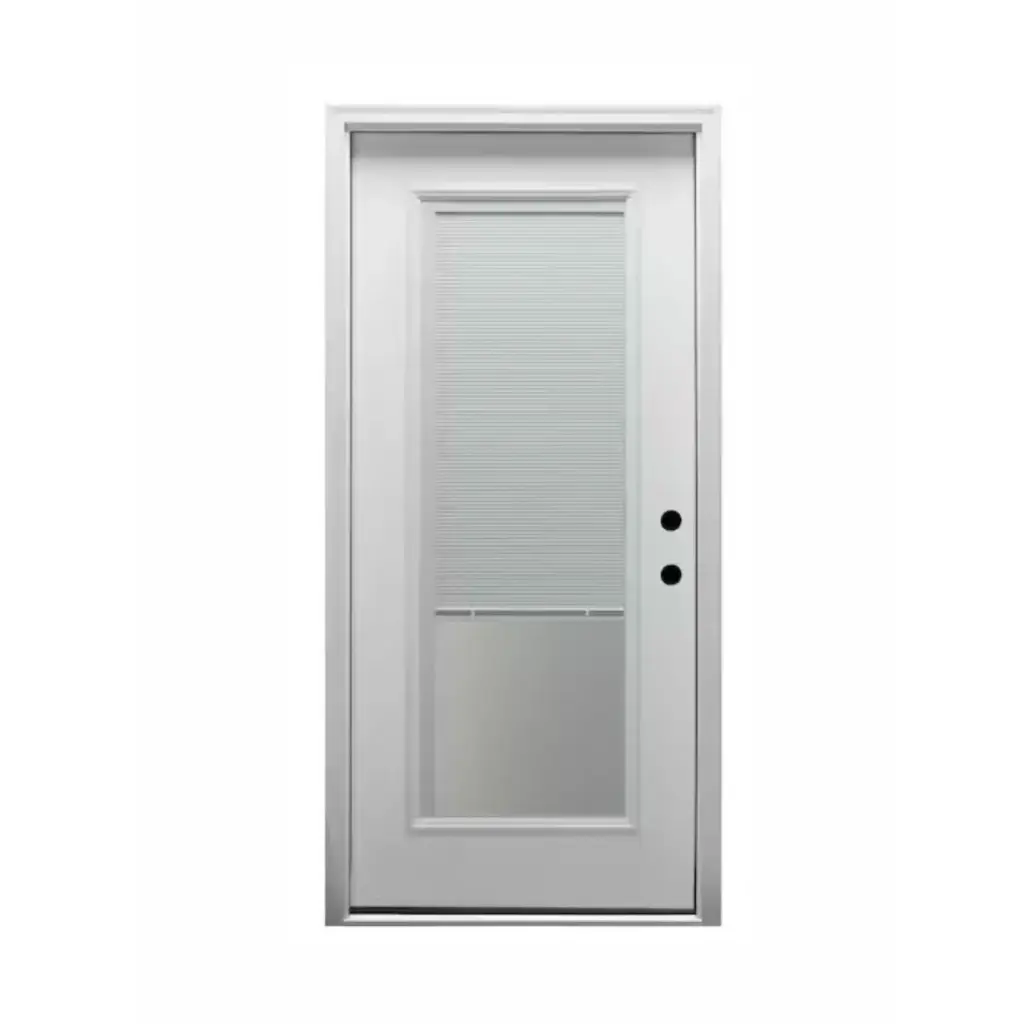 EXTERIOR DOOR:EXTERIOR FIBERGLASS FULL LITE WITH BLINDS WHITE LH 2'8 x 8'0" **1036L**