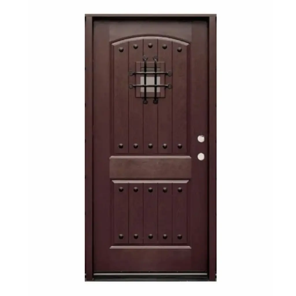 EXTERIOR DOOR:EXTERIOR FIBERGLASS RUSTIC DOOR BROWN LH 3'0 x 8'0" **1000L**