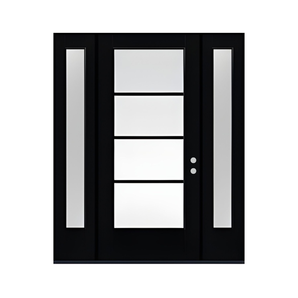 EXTERIOR DOOR:EXTERIOR FIBERGLASS WITH 06LS WITH FLUSH GLAZE BLACK PAINTED LH 3'0 x 6'8" 2 SITE LITE **1032L**