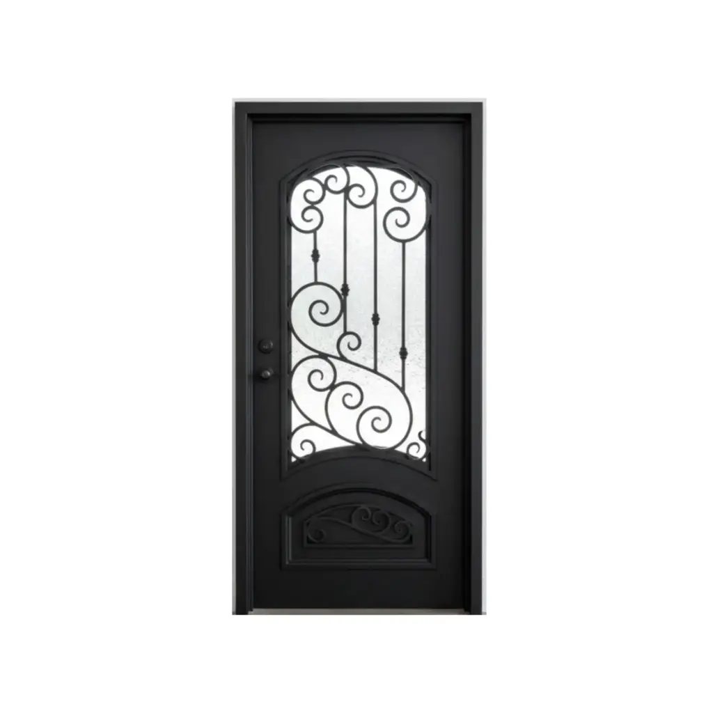 IRON DOOR - Cielo 3 ft. x 6 ft. 8 in. Bronze Exterior Wrought Iron Prehung Door RH