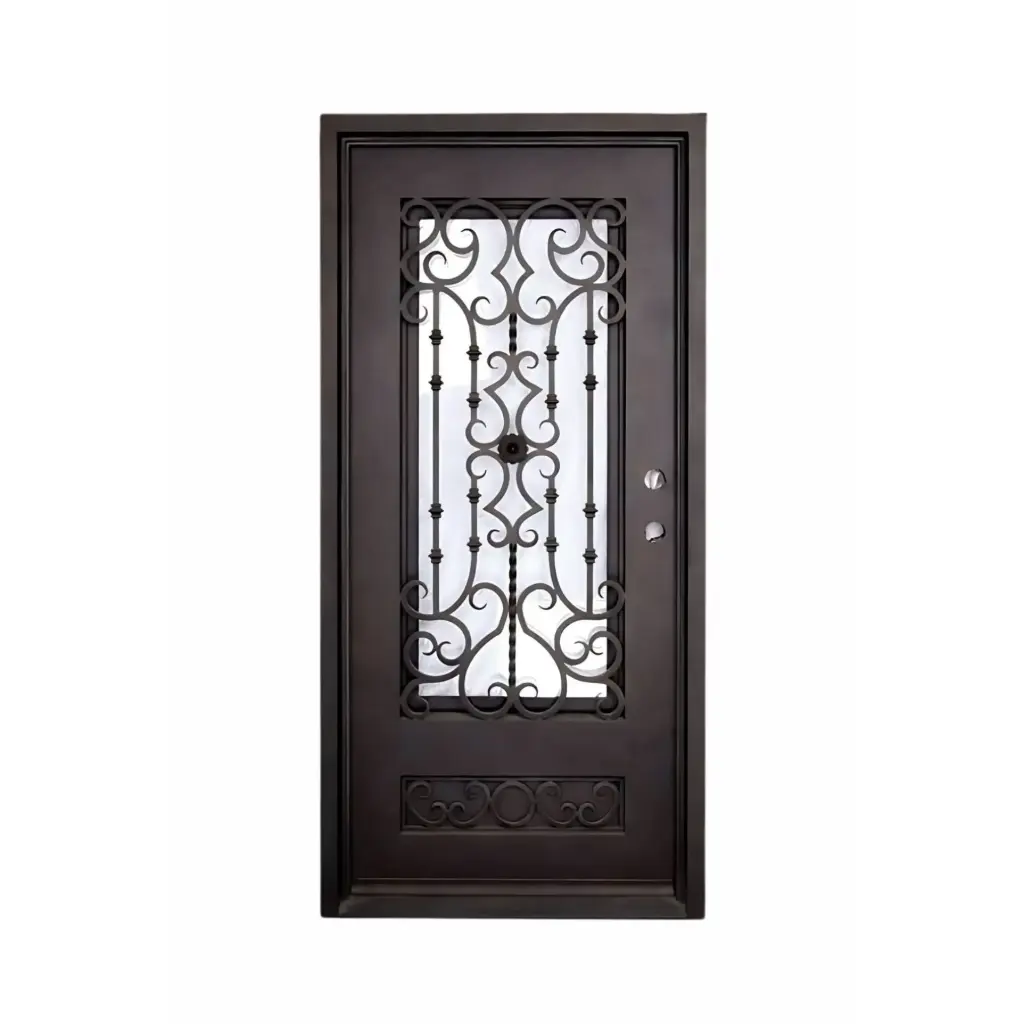 IRON DOOR -Audrey 3 ft. x 6 ft. 8 in. Exterior Single Wrought Iron Prehung Door LH