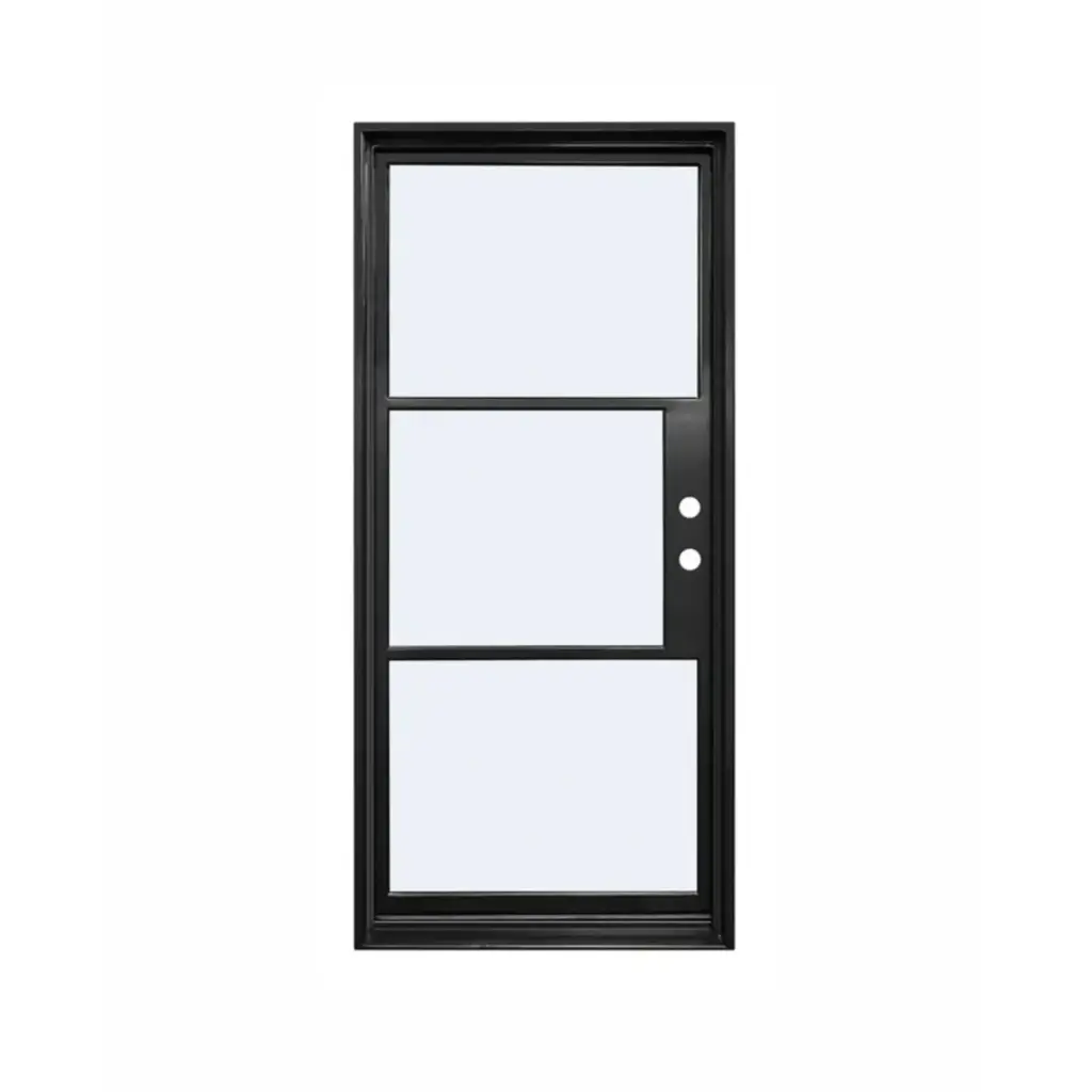 IRON DOOR - 3 ft x 6 ft. 8 in Single Exterior Wrought Iron Door low e left hand