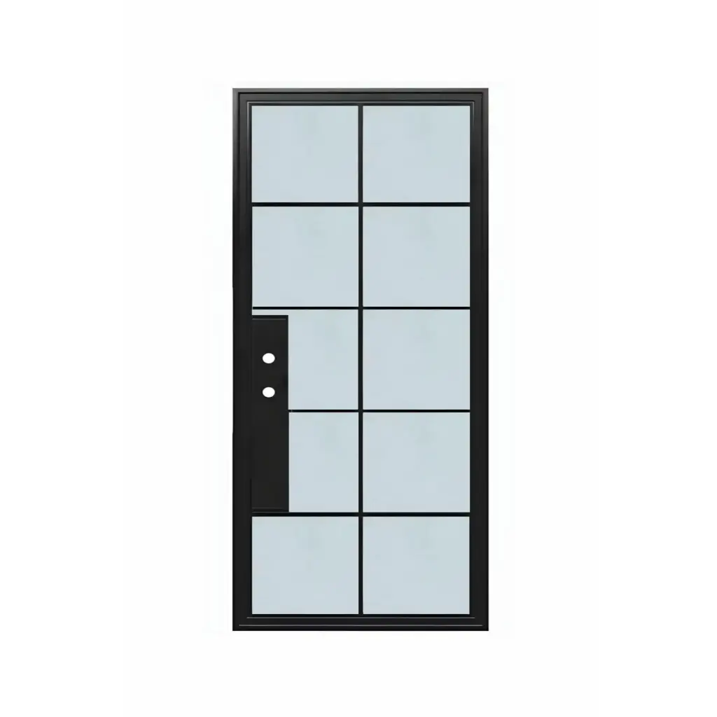 IRON DOOR - 3 ft. x 6 ft. 8 in. 10 Lite Wrought Iron door right hand
