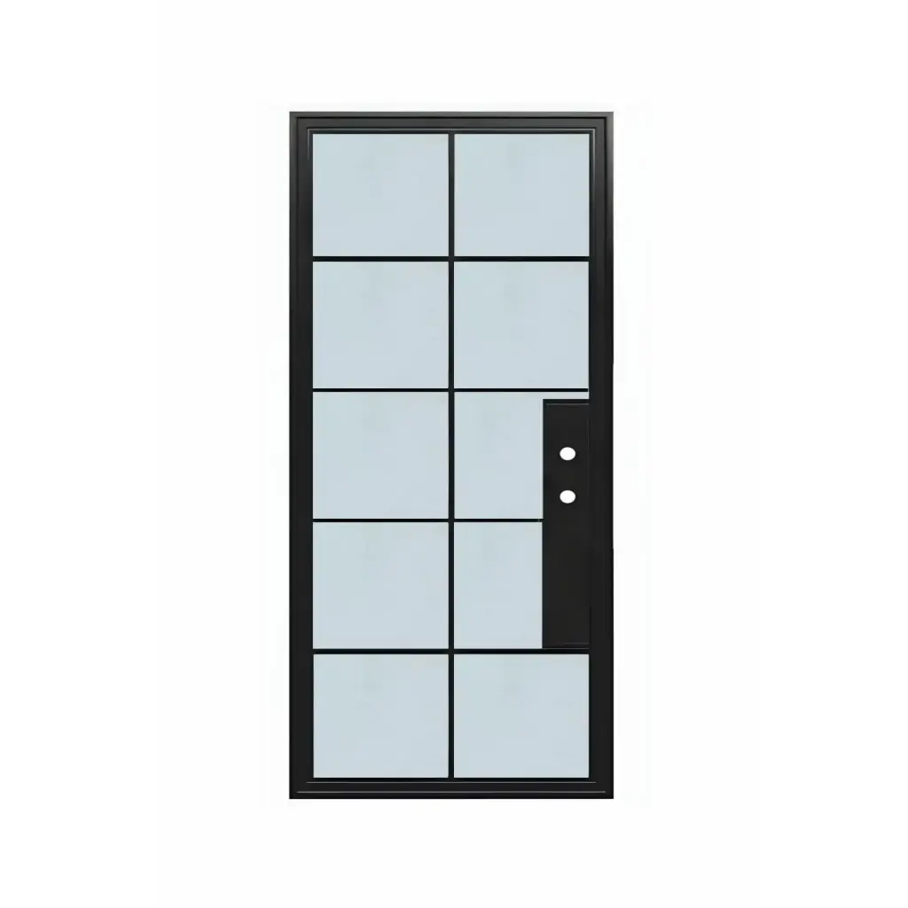 IRON DOOR - 3 ft. x 6 ft. 8 in. 10 Lite Wrought Iron door left hand