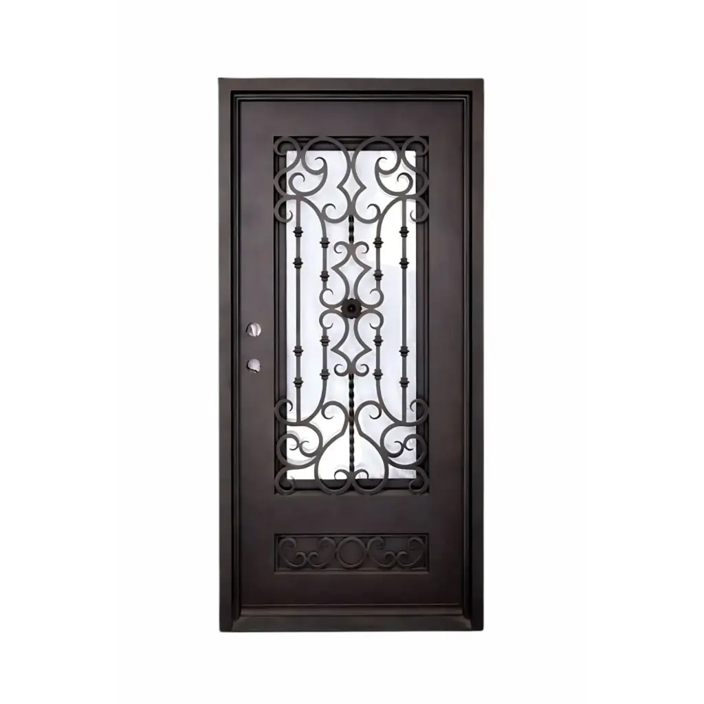 IRON DOOR -Audrey 3 ft. x 8 ft  Exterior Single Wrought Iron Pre hung Door right hand