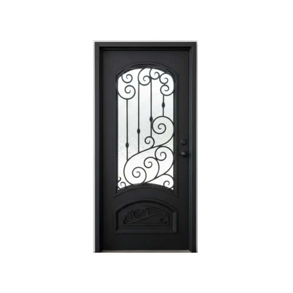 IRON DOOR - Cielo3 ft. x 8 ft. Bronze Exterior Wrought Iron Pre hung Door  left hand