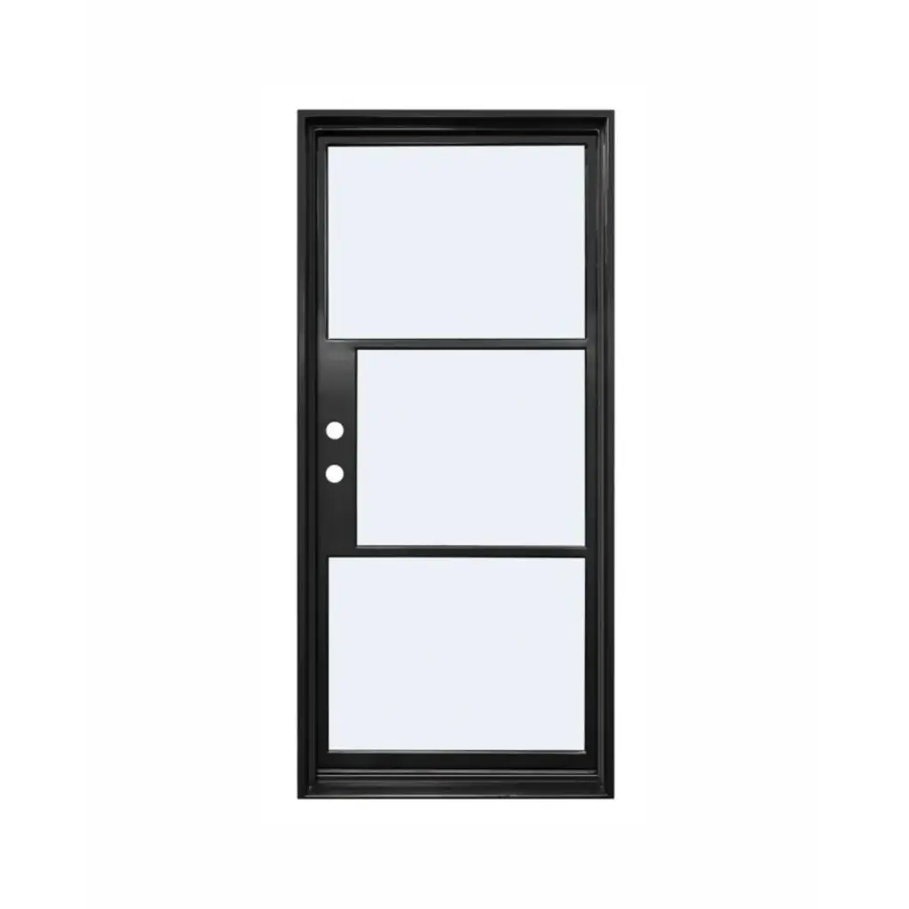 IRON DOOR -3 ft. x 8 ft. Single Exterior Wrought Iron Door low e right hand