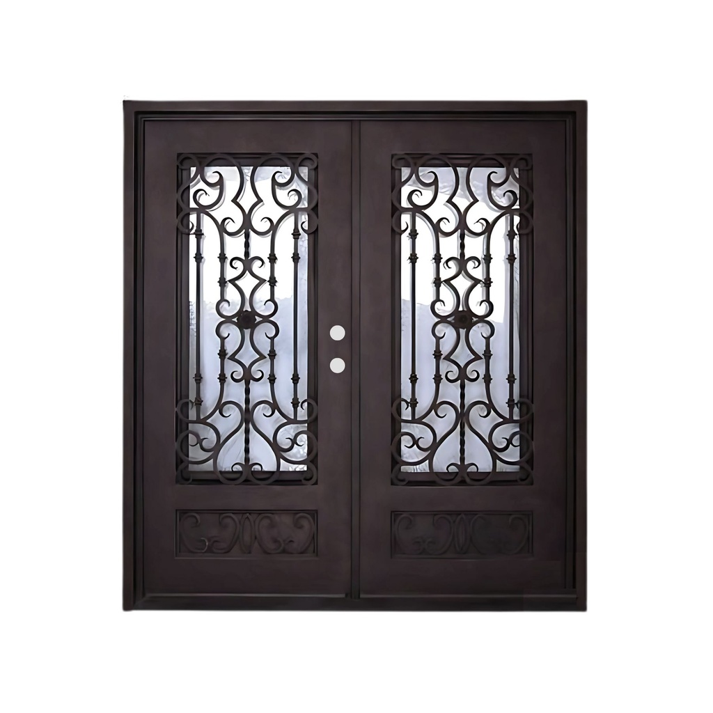 IRON DOOR - 6 ft x 6 ft . 8inch double door low e left hand