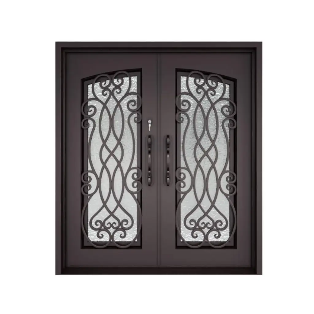 IRON DOOR - 72 X80 LH Palencia Double Wrought Iron Entry Door Left Swing