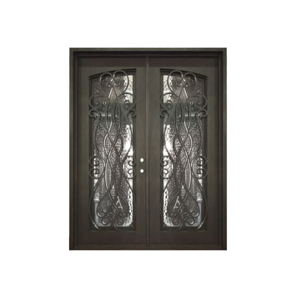 IRON DOOR - 72 X80 LH Palencia Double Wrought Iron Entry Door Left Swing