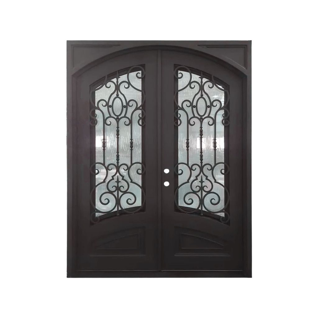 IRON DOOR - Bette 6 ft. x 6 ft. 8 in. Double Wrought Iron Pre hung Front Door right hand