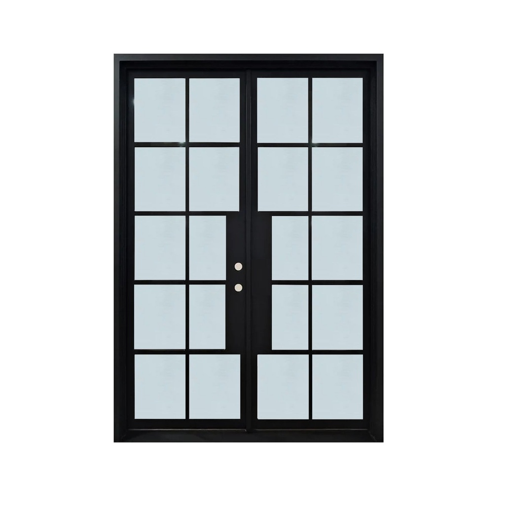 IRON DOOR - 6ft x 6ft .8inch 10 Lite Wrought Iron door left hand