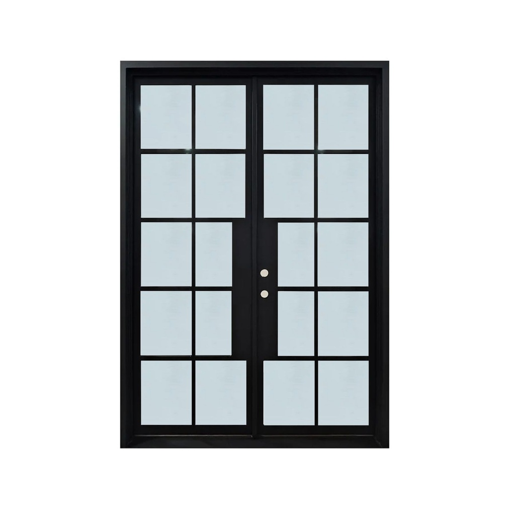 IRON DOOR - 6ft x 6ft .8inch 10 Lite Wrought Iron door right hand