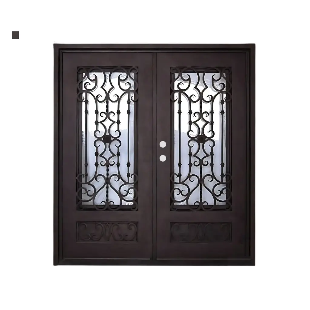 IRON DOOR - 6 ft x 6 ft . 8inch double door low e right hand