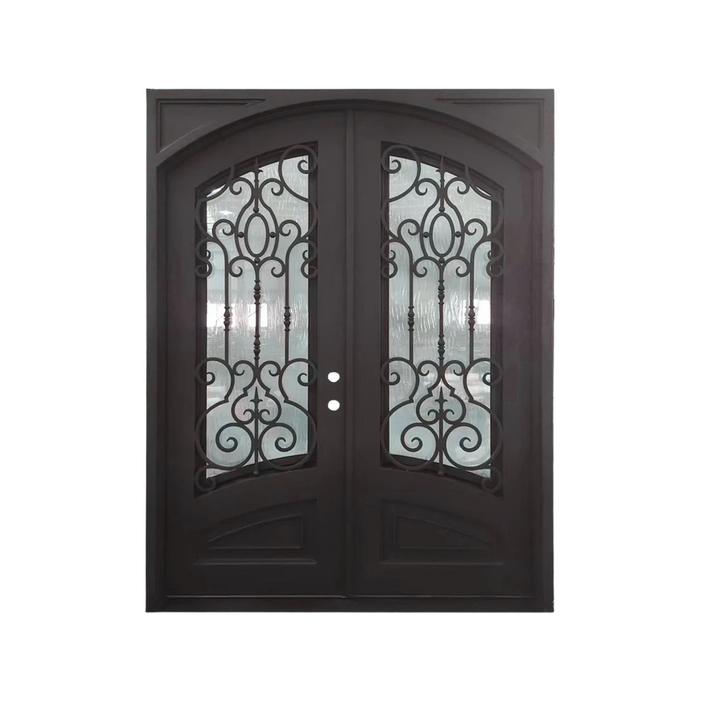 IRON DOOR - Bette 6ft. x 8ft Double Wrought Iron Pre hung Front Door left hand