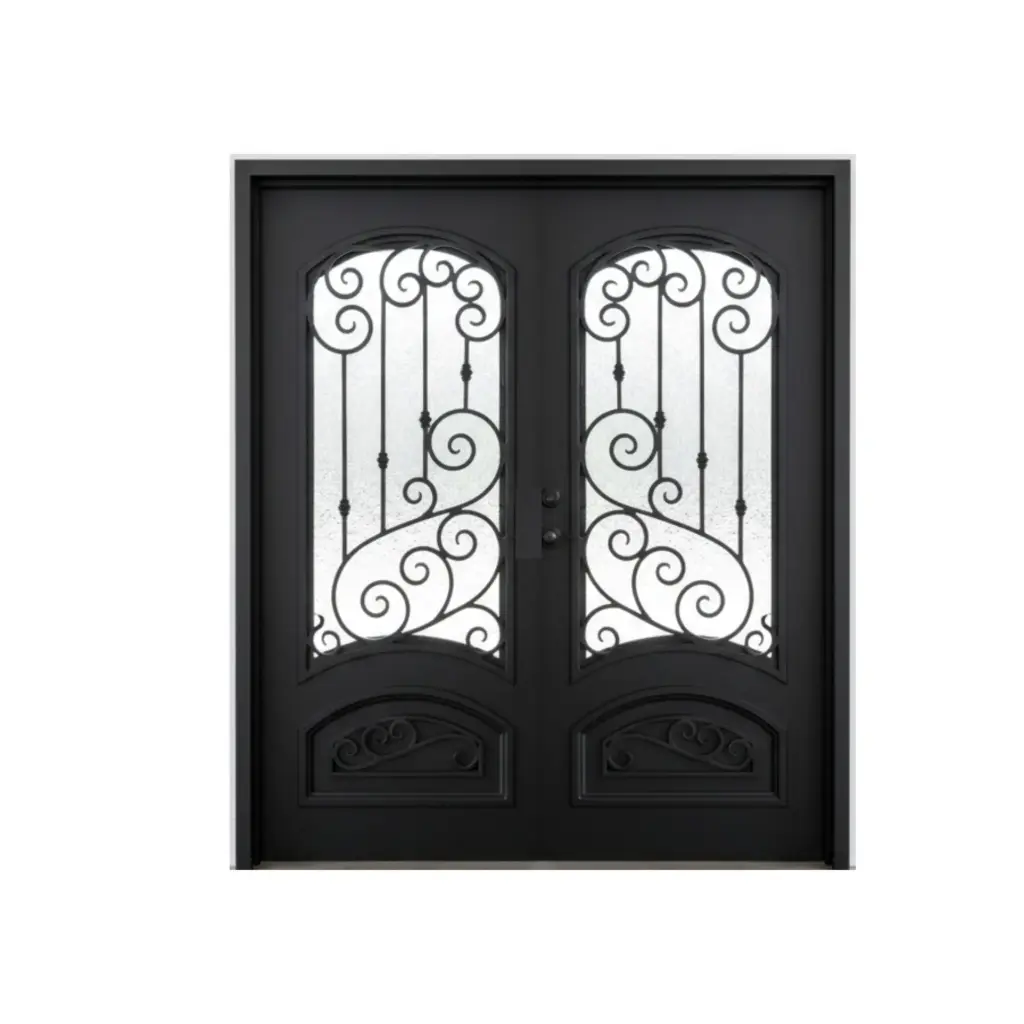 IRON DOOR - Bette 6ft. x 8ft Double Wrought Iron Pre hung Front Door right hand