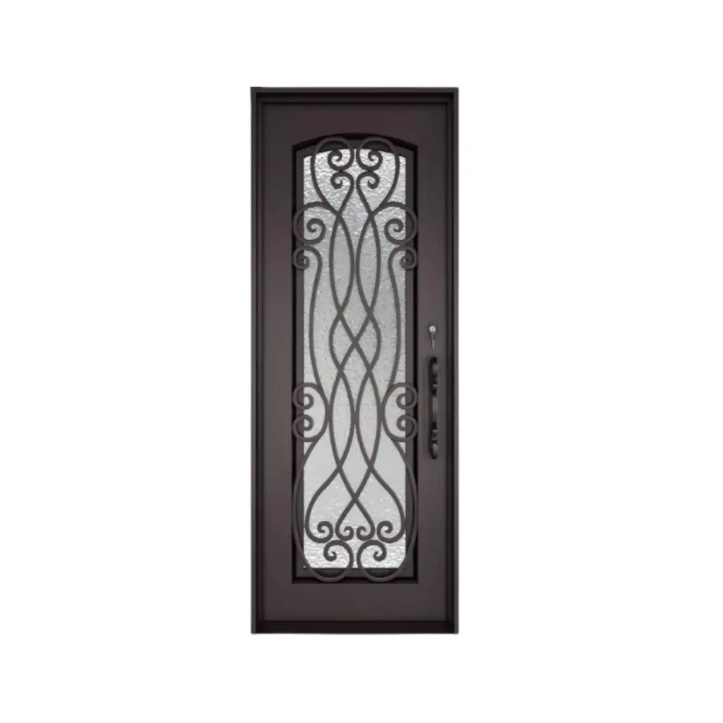 IRON DOOR - 3 FT X 8 FT Palencia Wrought Iron Entry Door left hand swing