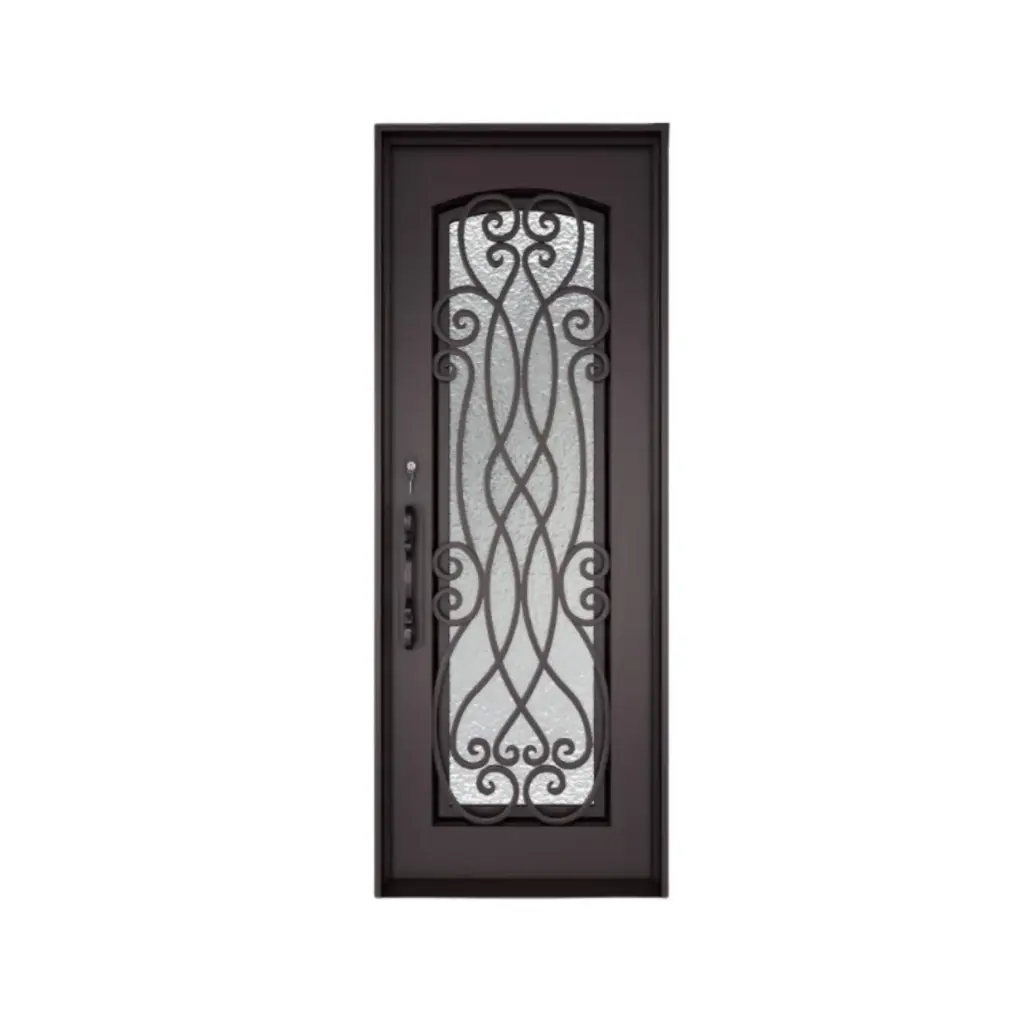 IRON DOOR - 3 FT X 8 FT Palencia Wrought Iron Entry Door Right Swing