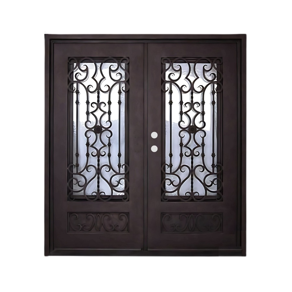 IRON DOOR - 6 ft x 8ft inch double door low e right hand