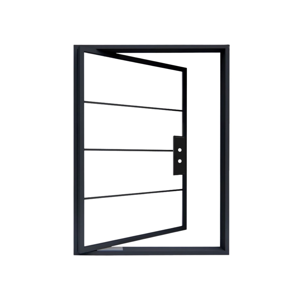 IRON DOOR -   Exterior 4 Lite French Pivot Door with Clear Low-E Glass left hand IRON4902 5090
