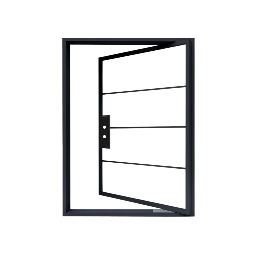 IRON DOOR -   Exterior 4 Lite French Pivot Door with Clear Low-E Glass right hand IRON4902 5090