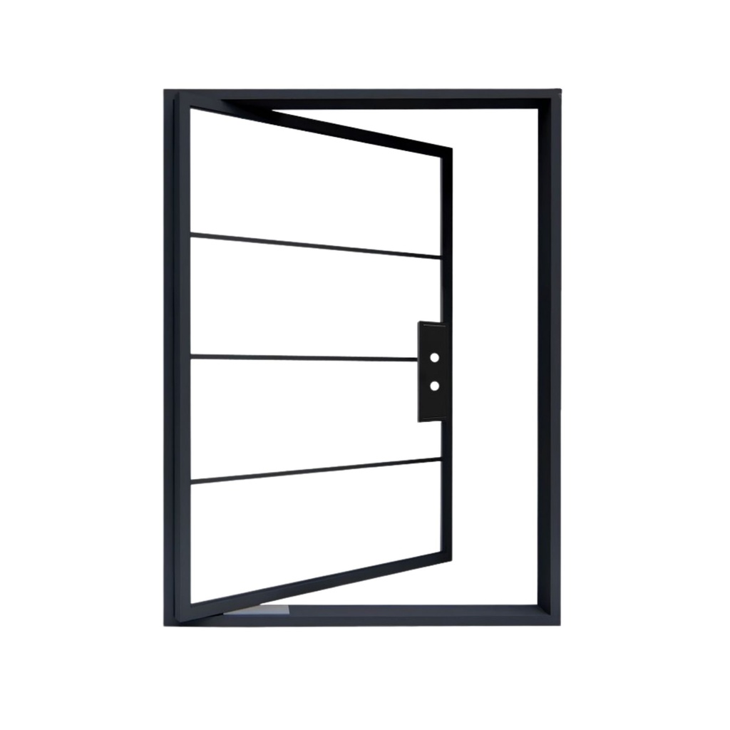 IRON DOOR -   Exterior 4 Lite French Pivot Door with Clear Low-E Glass left hand IRON4904 6080