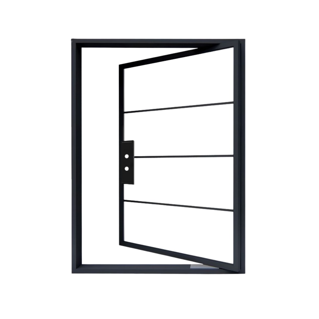 IRON DOOR -   Exterior 4 Lite French Pivot Door with Clear Low-E Glass right hand IRON4904 6080